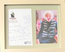 Millvina Dean, Titanic Survivor, Hand Signed Letter Presentation & COA 25cmx20cm picture