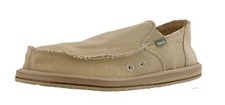 SANUK MEN'S VAGABOND SIDEWALK SURFER KHAKI LOAFER SHOES picture