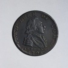1795 Great Britain Duke of York Half Penny E394 GQCM picture
