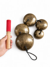 Tibetan Singing Bowls, Handmade Hanging singing bowls set of 5 bowls picture