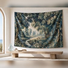 French Verdure Tapestry Wall Hanging | 18th-Century Vintage Reproduction, 100% P picture