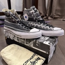 NEW 10.5 Converse x Stussy Chuck 70 Sneakers Stussy 35 Black picture