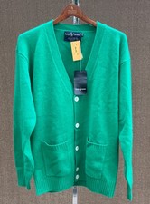 Vintage NWT 80-90’s Green Ralph Lauren 100% Cashmere ls Vneck cardigan women S picture