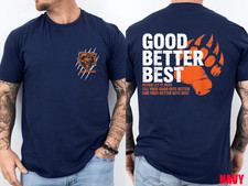 Good Better Best Never Let It Rest Motivation Bear 2-Sided T-Shirt, Size S-5XL picture