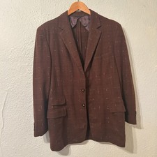True Vtg 1950s Mens Brown Sport Coat Atomic Fleck Jacket Rockabilly Wool Blazer picture