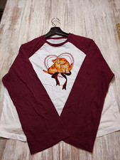Grayson/Threads Unisex M White/Maroon Long Sleeve Crew Neck Raglan Cat Tee picture
