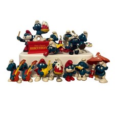 Vintage Smurf Figures Lot of 20 1969-1980s Peyo Schleich Figurines Smurfs picture