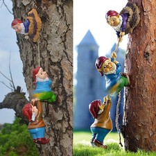 Climbing Gnome Patio Statue Gift,Outdoor Garden Fairy Elves Accent,Whimsical ... picture