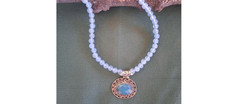 Vintage Sterling Silver Blue Chalcedony Necklace picture