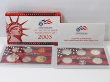 2005-S U.S. Mint Silver Proof Set ~ 11 Coins $1, 50c, 10c, 5c, 1c & 5 State 25c picture