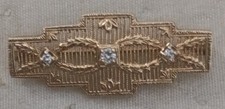 14 Kt Gold Estate Diamond Filligree Broach picture