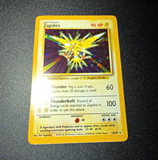 Pokémon TCG Zapdos Base Set Holo Rare 16/102 English 90HP 1999 WOTC picture