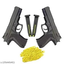 Plastic Toy Pistol Set for Kids 2 Pack with 200 BB Pellets | Target Practice Gam picture