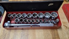 Vintage Williams 1/2 Drive 6 POINT 22 Piece Socket Set + Metal Case 1-¼ - ⅜ Rare picture