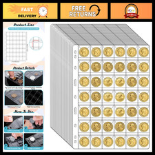 1260 Pocket Coin Collection Pages - 30 Sheet Album for Collectors & Hobbyists picture