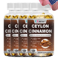 Organic Ceylon Cinnamon Capsules 1800mg Highest Potency Blood Sugar Support picture