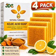 Kojic Acid Turmeric Soap Skin Brightening Bar Lemon Vitamin C Dark Spot Care NEW picture