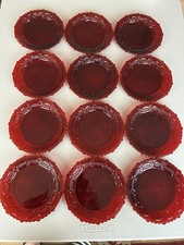 12 VTG Avon 1876 Cape Cod Collection Ruby Red Glass 7.5