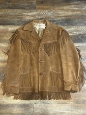 1970s Schlott Leather Western Fringe Ranchers Jacket Size 40 Mens Medium EUC picture