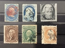 US Classic Stamp Lot Scott #24 63 68 71 73 76 Used 1857-66 Clean Backs picture