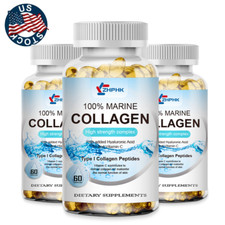 (3 Pack) Marine Collagen 1300mg Hyaluronic Acid,Vitamin C,Skin Health Supplement picture