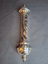 Vintage HAZORFIM Israel 925 Sterling Silver MEZUZAH Case, Spiral Swirl Repousse picture