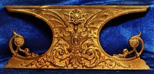 BRONZE FRENCH WINGED GARGOYLE LION ORMOLU NEOCLASSICAL GOTHIC BUST FACE PEDIMENT picture