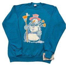 NWT VTG 1989 Airwaves Puff Print Colorful Snowman Sweatshirt Jerzees USA picture
