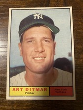 1961 Topps Art Ditmar Semi-High VGEX++ #510 Yankees picture