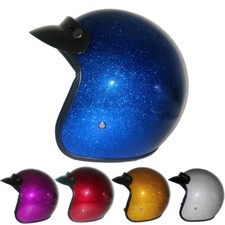 DOT Motorcycle Helmet Open Face Vintage Shiny Scooter Cruiser Helmets 3/4 Helmet picture