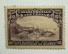 Canada #101 1908 10c violet Quebec Terc. series, MH/VF-XF85; $300 UCV picture