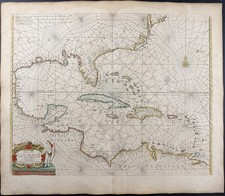 Hendrick Doncker 1759 Pascaerte vande Caribische Antique Map Florida Caribbean picture