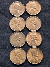 1955 P & D, 1956 P & D, 1957 P & D, 1958 P & D Lincoln Cents 8 Coin Set picture