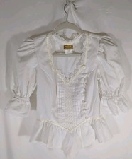Vintage Jessica McClintock Gunnies Sax ~ San Francisco Prairie Blouse Size 5 EUC picture
