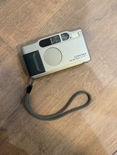 Contax T2 35mm Point & Shoot Film Camera Autofocus Flash Silver/Black Strap picture