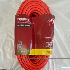 ACE Heavy Duty Water Resistant Indoor/Outdoor Power Cord 100 ft 12 GA Orange picture