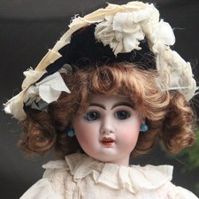 Antique Jumeau Bru Steiner Doll Hood- Hat 1880s Silk & Decor for 20