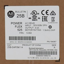 Allen-Bradley AB 25B-D4P0N114 PowerFlex 525 AC Drive 1.5kW 2HP Factory Sealed picture