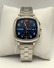 Wenger Men's Vintage Sport Chronograph Blue Dial Stainless Bracelet picture