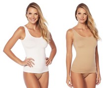 Yummie Womens 2 Pack Seamless 2 Way Shaping Tank in White and Frappe Size 1X/2X picture