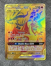 2021 POKEMON SM BLACK STAR PROMO SM247 FULL ART/RESHIRAM & CHARIZARD GX RESH picture