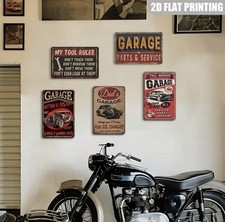 Vintage Garage Metal Wall Sign Dad’s Garage Car Motorcycle Shop Man Cave Decor picture