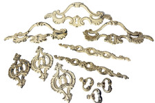 11 Pc VTG Drexel Heritage French Provincial Ornamental Drawer Knobs Pulls Accent picture