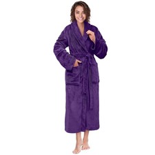 Womens Robe Fleece Bathrobe Long Warm Spa Bath Robe Shower Lightweight Plus Size picture