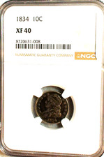 1834 Capped Bust Dime NGC XF40 EXTRA FINE 10C Silver Coin PRICED TO SELL picture
