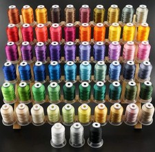 63 Brother Colors Polyester Embroidery Machine Thread Kit WITH WOOD RACK picture