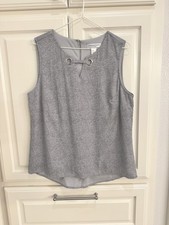 Christopher & Banks Size P/M Sleeveless Geometric Top Gray Shell & Lining - NWOT picture