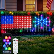 RGB Smart Net Lights 4x10ft, 600 LED Waterproof Mesh with App/Remote Control，l picture
