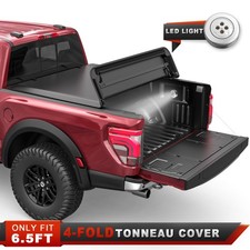 4-Fold 6.4/6.5FT Soft Tonneau Cover For 2002-2026 Ram 1500 2500 3500 Bed w/o BOX picture