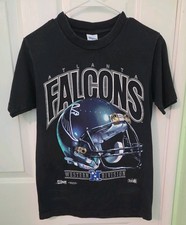 Vintage Single Stitch Atlanta Falcons Salem Sportswear Black TShirt Size S Large picture